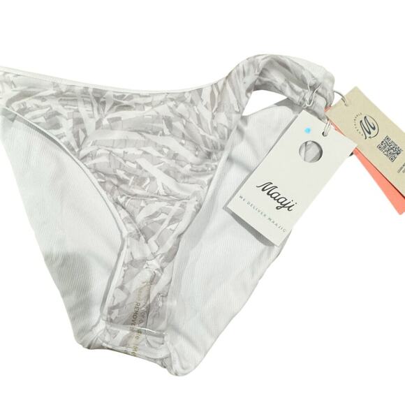Maaji Simly White Sublimity High Leg Bikini Bottom Reversible Size Small NWT - Picture 11 of 12